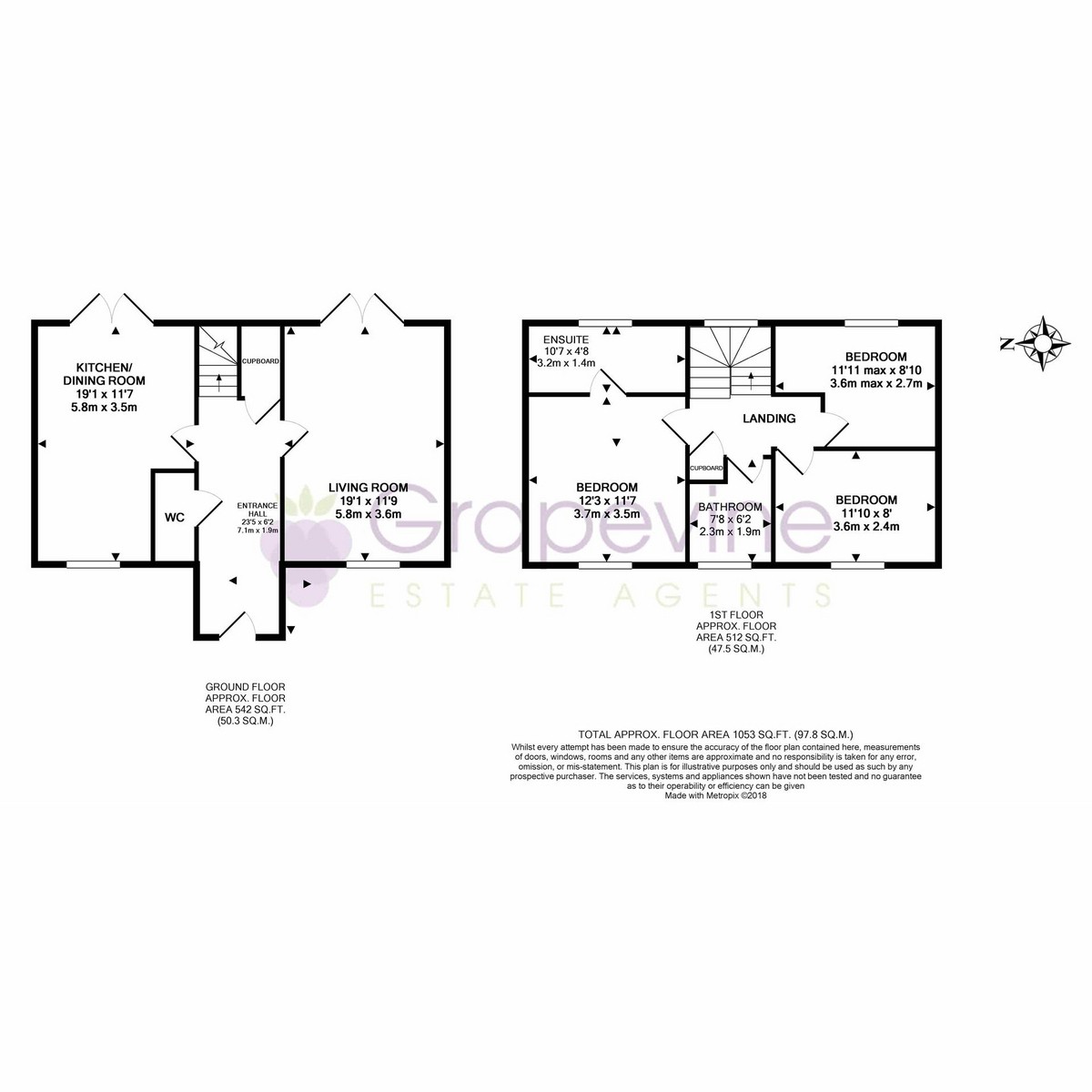 Floorplan for Colleton Drive, Twyford, RG10