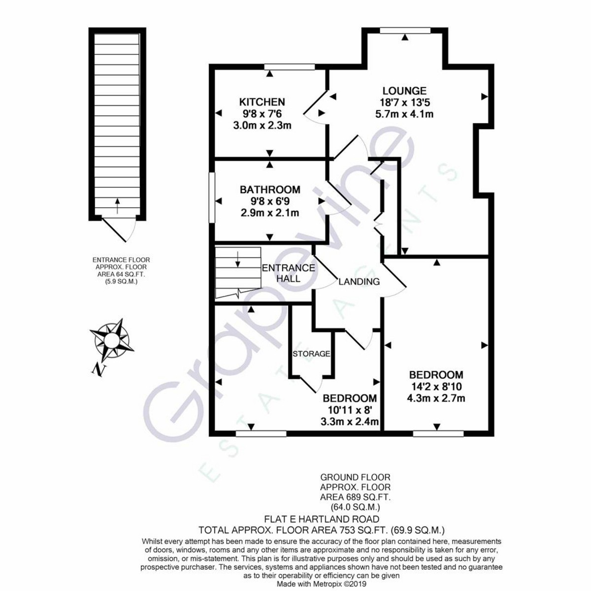 Floorplan for Hartland Court, Hartland Road, RG2