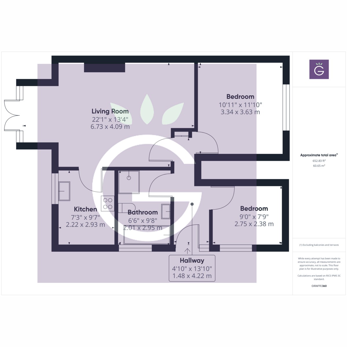 Floorplan for Hartland Court, Reading, RG2